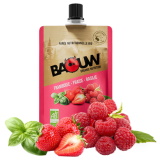 Photo de baouw puree nutritionnel bio framboise fraise basilic